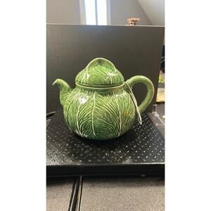 Bordallo Pinheiro Green Cabbage Leaf Teapot